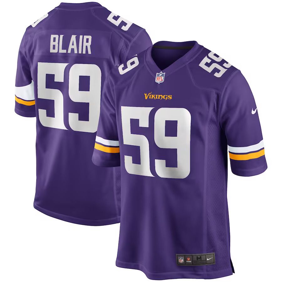 Men Minnesota Vikings #59 Matt Blair Nike Purple Game Retired Player NFL Jersey